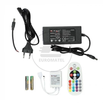 Taśma LED V-TAC Zestaw Taśma Zasilacz Pilot Sterownik RGB 1000lm