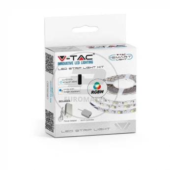 Zestaw LED V-TAC 10W 5050/60 W WiFi Controler IP20 Zestaw kompatybilny z ALEXA i GOOGLE HOME VT-5050 RGBW 1000lm