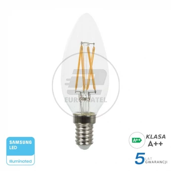 Żarówka dekoracyjna LED FILAMENT SAMSUNG CHIP VT-254 4W E14 C37 2700K 400lm A++ 300st. 272