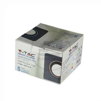 Oprawa Oczko V-TAC GIPS BETON GU10 Kwadrat Wpuszczany Szary/Chrom VT-862 5 Lat Gwarancji