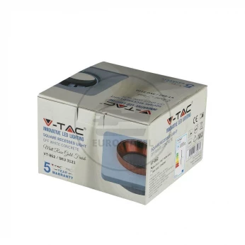 Oprawa Oczko V-TAC GIPS BETON GU10 Kwadrat Wpuszczany Biały/Różowe Złoto VT-862 5 Lat Gwarancji