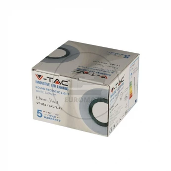 Oprawa Oczko V-TAC GIPS BETON GU10 Okrągła Wpuszczana Biały/Chrom VT-862 5 Lat Gwarancji