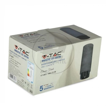 Oprawa V-TAC GIPS BETON GU10 Natynkowa Szary/Czarny Mat VT-865 5 Lat Gwarancji