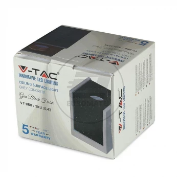 Oprawa V-TAC GIPS BETON GU10 Natynkowy Kwadrat Szary/Chrom VT-860 5 Lat Gwarancji