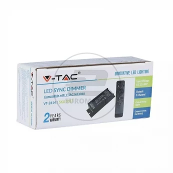 Sterownik Taśm LED Jednokolorowy Radiowy 12V/24V 300W/600W 25A RJ45 V-TAC VT-2414