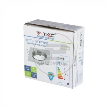 Oprawa Oczko V-TAC GU10 Kwadrat Ruchoma Chrom VT-779