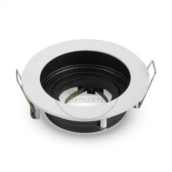 Oprawa Oczko V-TAC Aluminiowa GU10 Okrągła Biała/Czarna VT-781