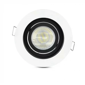 Oprawa Oczko V-TAC Aluminiowa GU10 Okrągła Biała/Czarna VT-781