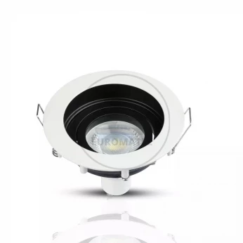 Oprawa Oczko V-TAC Aluminiowa GU10 Okrągła Biała/Czarna VT-781