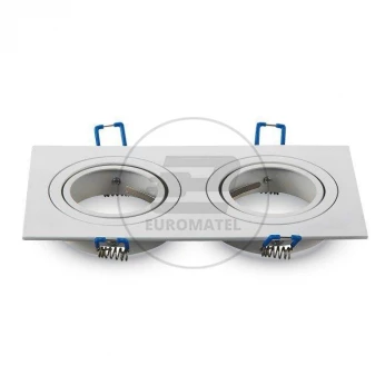 Oprawa Oczko V-TAC Aluminiowa Odlew 2xGU10 Kwadrat Biały VT-783