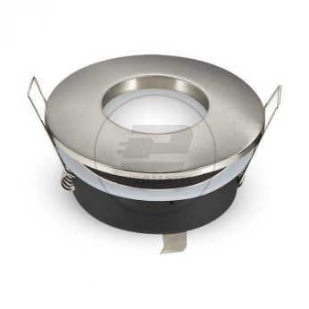 Oprawa Oczko VT-787 GU10 Aluminiowa Odlew z Szybką IP54 Okrągła Satyna 3614