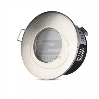 Oprawa Oczko VT-787 GU10 Aluminiowa Odlew z Szybką IP54 Okrągła Satyna 3614