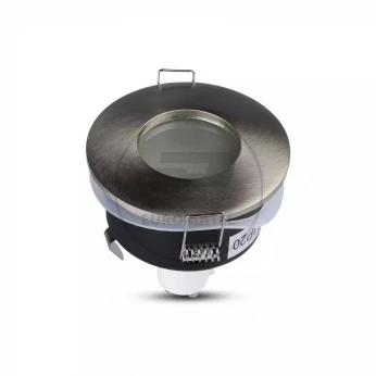 Oprawa Oczko VT-787 GU10 Aluminiowa Odlew z Szybką IP54 Okrągła Satyna 3614