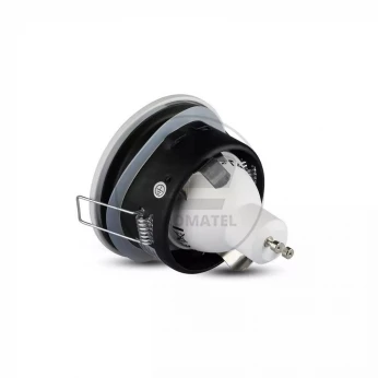 Oprawa Oczko VT-787 GU10 Aluminiowa Odlew z Szybką IP54 Okrągła Satyna 3614