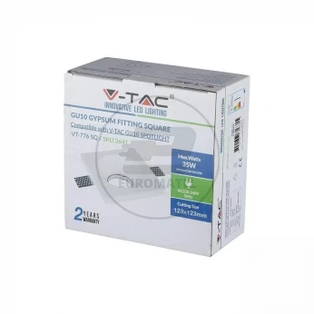 Oprawa Oczko V-TAC GIPS GU10 Wpuszczane Okrągła 120x120 Biała VT-776