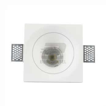 Oprawa Oczko V-TAC GIPS GU10 Wpuszczana Okrągła 132x132 Biała VT-772