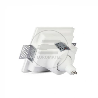 Oprawa Oczko V-TAC GIPS GU10 Wpuszczana Okrągła 132x132 Biała VT-772