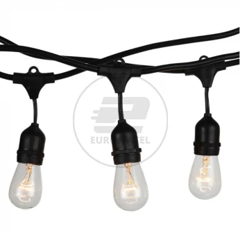 Łańcuch LED VT-713 15x E27 Czarny IP65 3673
