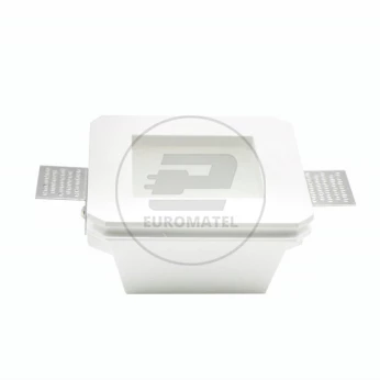 Oprawa Oczko V-TAC GIPS GU10 Wpuszczana Szkło Mrożone Kwadrat 120x120 Biała VT-801