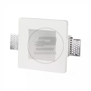 Oprawa Oczko V-TAC GIPS GU10 Wpuszczana Szkło Mrożone Kwadrat 120x120 Biała VT-801