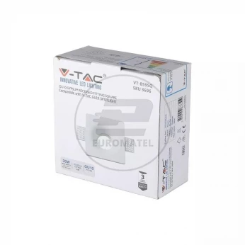 Oprawa Oczko V-TAC GIPS GU10 Wpuszczana 103x103 Okrągła Biała V-TAC VT-859SQ