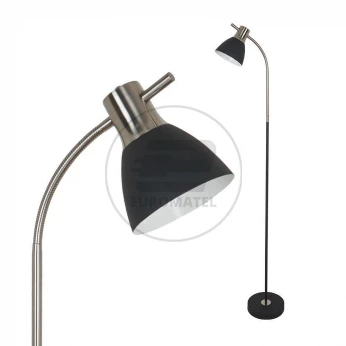 Lampa Podłogowa V-TAC E27 60W Czarny + Satyna VT-7600