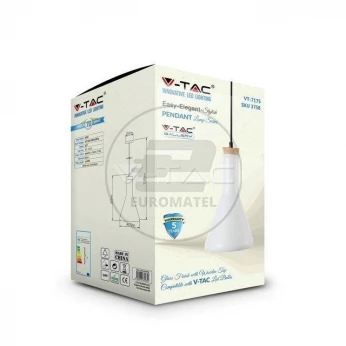 Lampa Wisząca VT-7175 E27 Max. 60W Biała 3758