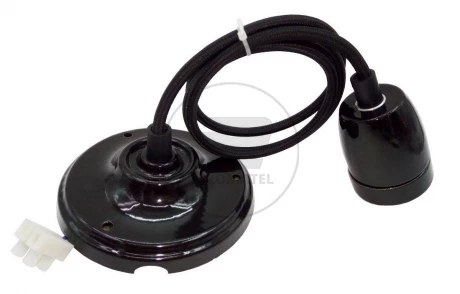Oprawka Porcelanowa z Przewodem Czarna V-TAC VT-7998 5 Lat Gwarancji