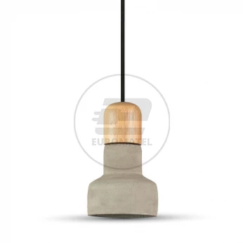 Oprawa Wisząca V-TAC Beton+Drewno Szary fi125mm VT-7125 5 Lat Gwarancji