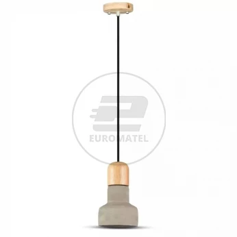Oprawa Wisząca V-TAC Beton+Drewno Szary fi125mm VT-7125 5 Lat Gwarancji