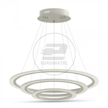 Lampa Wisząca VT-70-3D Soft Light Chandelier Slim 3 pierścienie Ściemnianie 70W 3000K 5250lm IP20 3904