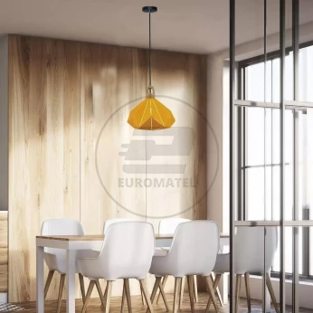 Oprawa Wisząca V-TAC Drewno Żółty Pastel Seria Pryzmat 320x270mm VT-7323 5 Lat Gwarancji