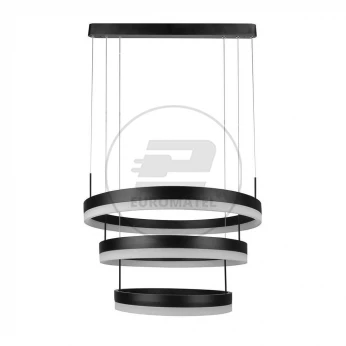 Oprawa LED V-TAC 82W Soft Light Chandelier Ściemnianie Czarny VT-82-3 3000K 6500lm 3 Lata Gwarancji