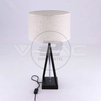 Lampka V-TAC E27 IKS Okrągła Czarna Kość Słoniowa 300x180x550mm VT-7713 5 Lat Gwarancji
