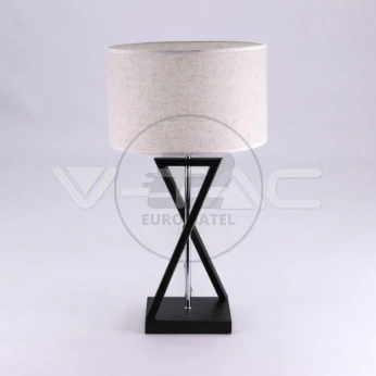 Lampka V-TAC E27 IKS Okrągła Czarna Kość Słoniowa 300x180x550mm VT-7713 5 Lat Gwarancji