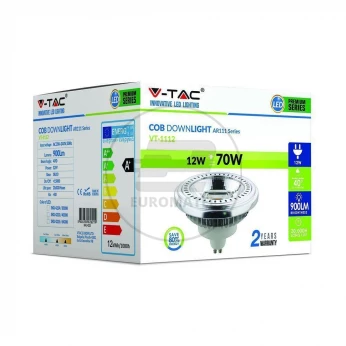 Żarówka LED V-TAC AR111 12W GU10 230V 40st COB VT-1112 4000K 900lm