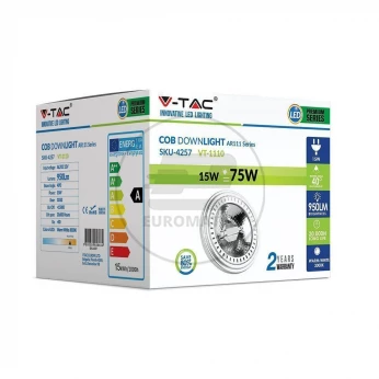 Żarówka LED V-TAC AR111 15W G53 12V 40st COB VT-1110 6000K 950lm
