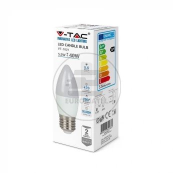 Żarówka LED VT-1821 5.5W E27 CANDLE 4000k 470lm A+ 200st. 43431