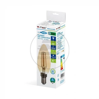 Żarówka LED V-TAC 4W Filament E14 Świeczka Bursztyn VT-1982 2700K 400lm