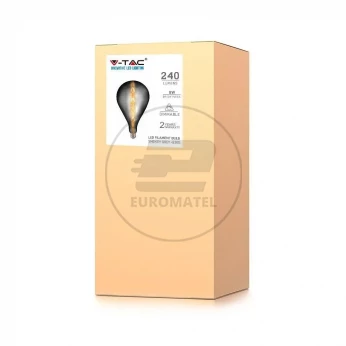 Żarówka LED V-TAC 8W E27 G165 Filament Szara Dymiona Ściemnialna VT-2159 2200K 240lm