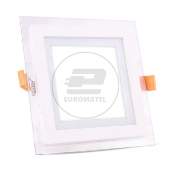 Panel LED V-TAC 12W LED Szkło Kwadrat VT-1202G 3000K 840lm