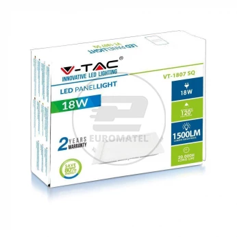 Panel LED VT-1807SQ 18W 6400K 1500lm 225x225x12mm Kwadratowy 4871
