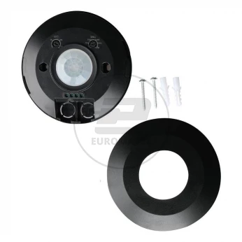 Czujnik Ruchu 360st Sufitowy Płaski Czarny V-TAC VT-8027