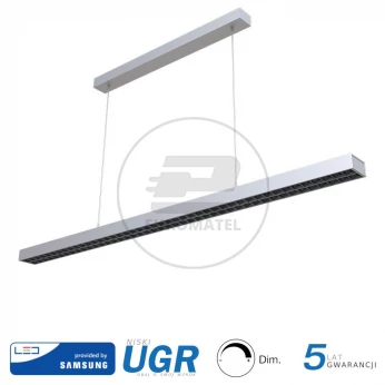 Oprawa V-TAC LED Linear SAMSUNG CHIP 60W Góra Dół Zwieszana Ściemnialna UGR6 Szara VT-7-61 4000K 6600lm 5 Lat Gwarancji