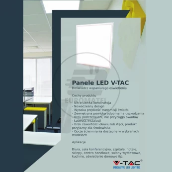 Panel LED V-TAC 36W 600x600 A++ 120lm/W PMMA VT-6136 3000K 4320lm