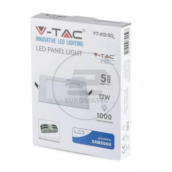Panel Premium V-TAC 12W LED SAMSUNG CHIP Kwadrat 170x170x12mm VT-612 4000K 1000lm 5 Lat Gwarancji