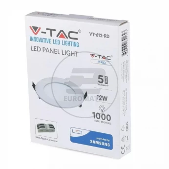 Panel Premium V-TAC 18W LED SAMSUNG CHIP Okrągły 225x12mm VT-618 4000K 1500lm 5 Lat Gwarancji