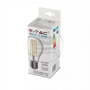 Żarówka Dekoracyjna LED FILAMENT VT-2133 12.5W E27 A70 3000K 1550lm A++ 330st. 7458