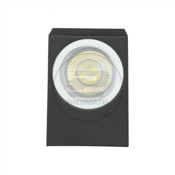 Kinkiet Ścienny V-TAC GU10 Aluminium Kwadrat Czarny W Dół IP44 VT-7651