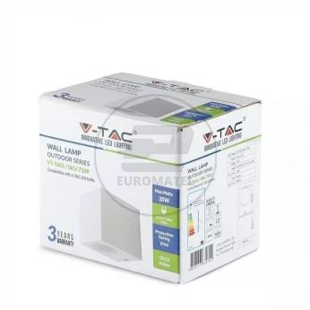 Oprawa ewelacyjna VT-7651 SLEEK GU10 WALL FITTING(ALUMINUM)SQUARE-WHITE BODY, 1 WAY IP44 7539